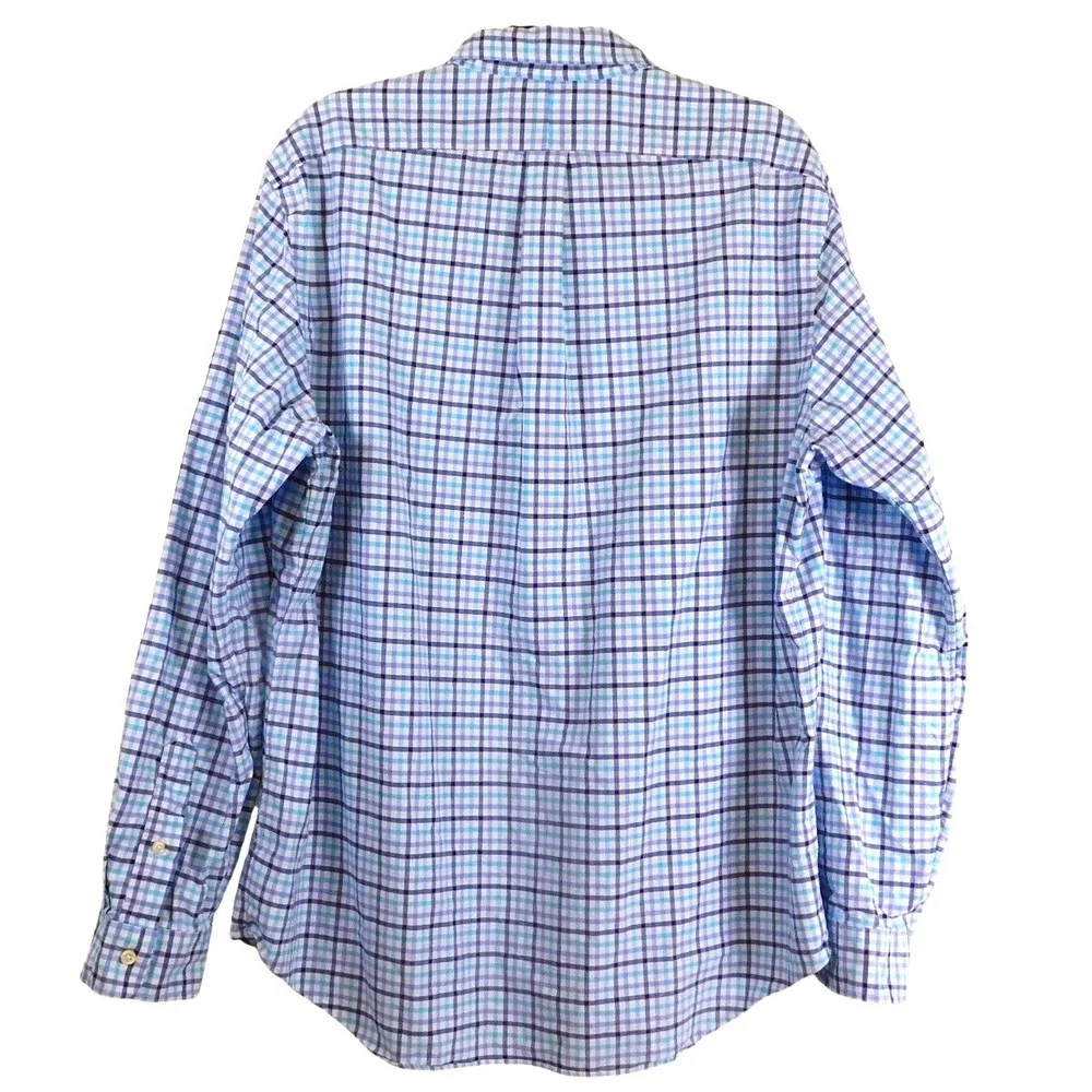 Polo‎ Ralph Lauren Mens XL Classic Fit Blue Plaid Long Sleeve Button Down Shirt